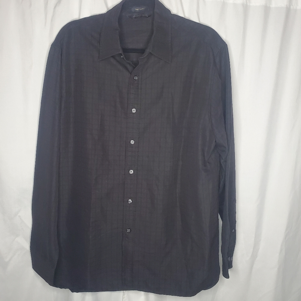 ♧ Axist Surf Soft Black Button Up Dress Shirt Size Large